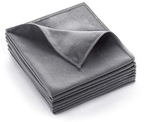 MAKUANG 8 Pack Microfiber Screen Cleaning Cloth,12 x 12 Premium Double-Sided Suede Microfiber Cloths for Glasses,Lenses,Computer,Phone,TV,Electronic Device Screens Wipes Cloth(Grey)