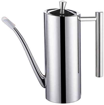 Sumerflos Distributeur d'huile d'olive en acier inoxydable 700 ml avec pot de verseur sans goutte à goutte, grand récipient de stockage d'huile pour salade et cuisine