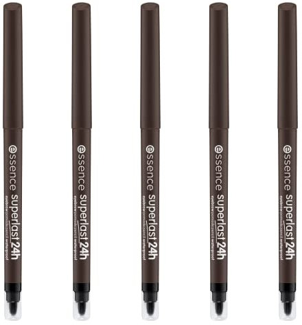 essence SUPERLAST 24h eyebrow pomade pencil waterproof, Eye Pencil, Augenbrauenstift, 24 Stunden Halt, Nr. 40 Cool Brown, braun, vegan, wasserfest, 5er Pack (5 x 0,31g)