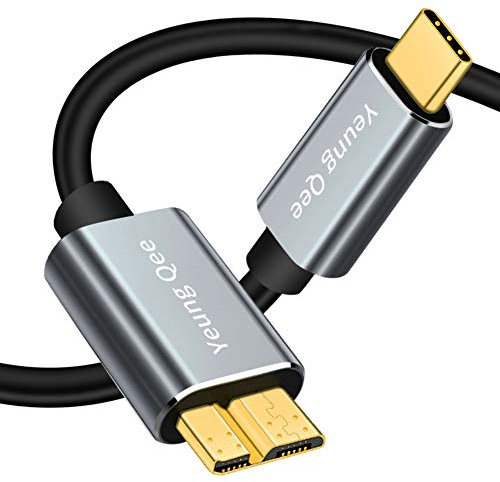 USB C to Micro B Cable 1M,Yeung Qee Type C to Micro B Hard Drive Cable Compatible with Toshiba,Seagate,WD External Hard Drive,Galaxy S8/S9/S10, etc (1m)