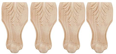 4 pièces Meubles en Bois Jambes Sculpture Meubles Solides Pieds de Remplacement canapé Placard Table Basse Pied Maison d'hôtes Accessoires pour hôtel(15 * 6 cm)