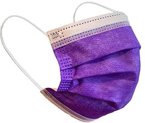 Mascherine chirurgiche da bambino - 100 mascherine da bambino confezionate in pacchetti da 10 (VIOLA)