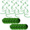12Rolls Hanging Swirl Decorations Green for Happy Birthday,Christmas Party Swirls Decorations-Hanging Swirls Ceiling Decorations Shiny Foil Swirls for Wedding,Baby Shower,Xmas Party Favors Supplies