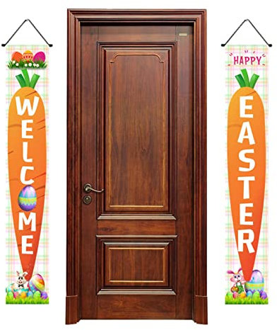 Oster-Karotten-Banner | 180 x 30 cm Oster-Veranda-Schild | Osterhasen-Karotten-Banner Girlande, Happy Easter Day Dekorationen für Kaminsims, Frühlingsmotiv