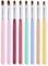 Lusofie 8Pcs Nail Clean Up Brush Oval Flat Gel Nail Brush Acrylic Tips Builder Brushes Gel Brushes for Nails Home Use and Nail Salon
