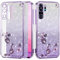 Yarxiawin Cover per Huawei P30 Pro Trasparente Silicone Effetto Glitter, Lusso Brillantini Custodia Fiore Protezione Antiurto Rosa Case Morbido Sottile (Viola)