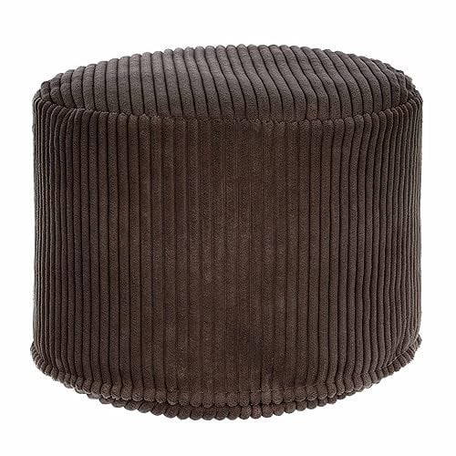 DreamRoots Pouf Hocker - Hocker Rund Cord 50x50x35 cm - Couch Hocker Wohnzimmer - Sitzpouf Rund - Fußhocker Für Sessel - Sitzhocker Rund - Hocker Couch - Hocker Sofa