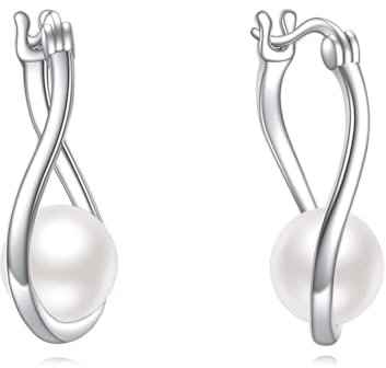 Perlen Ohrringe für Damen 925 Sterling Silber Schmuck Geschenke für Mama Mutter Mädchen Freunde