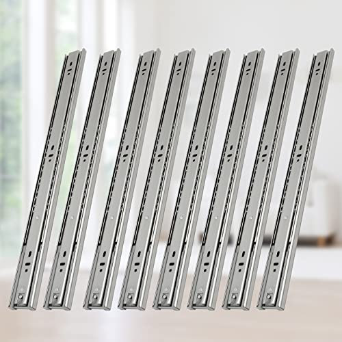 Ansobea Schubladenschienen 8 Stück(4 Paar) Schubladenauszüge 550 mm Stabil Schubladen Schienensystem vollauszug 45 kg Tragkraft Schubladenschienen softclose Leichte Montage
