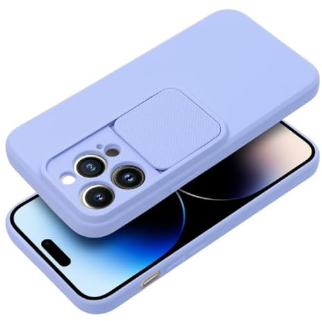 COFI 1453 SlideSoft Case Hülle mit Kameraschutz Bumper TPU Hülle Stoßfest Handyhülle kompatibel mit iPhone 15 Pro Blau