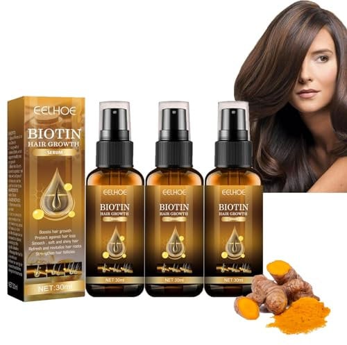 3 Stücke Biotin Haarwuchs Spray Biotin Haarwachstumsserum, Vermeidung von Haarausfall Haarwuchsseren Nährendes Haarspray Biotin Haarausfallöl Nährt Haar und Kopfhaut Haarwachstum ätherische Öle