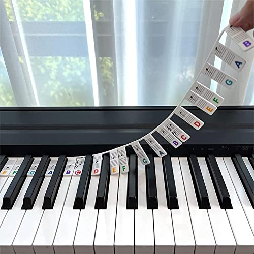 INF Abnehmbare Klavier- und Tastaturetiketten 88 Tasten Klavier Komplettsatz für Tasten Silikon