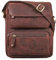ROYALZ 'Florida' Schultertasche Herren Klein Leder Vintage Look Kleine Umhängetasche Männer mini Messenger Bag Ledertasche, Farbe:Ohio Braun