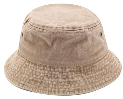 yeeplant Unisex-Sonnenhut, einfarbig, Vintage, faltbar, Strandhut, atmungsaktiv, Fischerhut, Khaki, khaki, One size