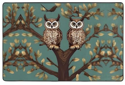Teppich mit Eulen-Motiv, superweicher Teppich für Wohnzimmer, weicher Teppich für Schlafzimmer und Kinderzimmer, Heimdekoration