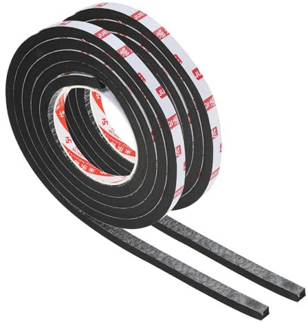 PATIKIL 2000 x 10 x 10mm Double Sided Foam Tape, 2 Rolls EVA Multipurpose Self Adhesive Weather Sponge Stripping for Home Decorations, Card Scrapbooking DIY Craft Project, Black