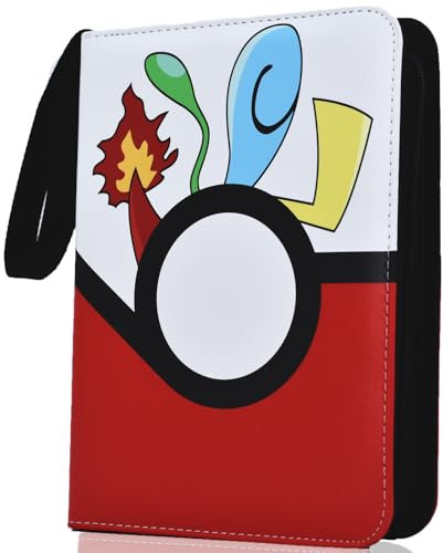 Kardition Card Scrapbook - 440 Pockets PU Leather Trading Card Album, 4 Pockets Scrapbook for Cards with 55 Sleeves Binder Sheets for MTG Sports Card Collectors