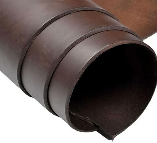 XDMING Lederstück, handgefertigt, pflanzlich gegerbtes Leder, Dickes echtes Leder, ca. 4,0 mm, Rindsleder, echtes Rindsleder, pflanzlich gegerbt, handgefertigt, vorgeschnitten