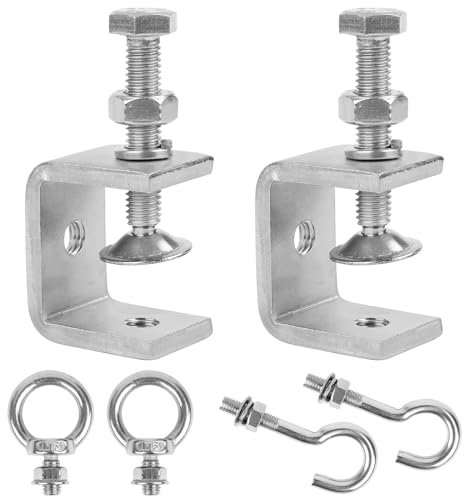 2 Pezzi Morsetto a C, Morsetti da Falegname, Morsetti a C Robusta e Durevole con Ganci in Acciaio Inox e Viti ad Anello, Morsetti a Vite 30 mm per Falegnameria, Saldatura, Armadietti, Argento