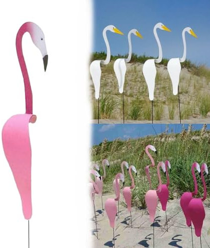 Dancing Birds, Tanzende Vögel Garten Metallkunst, Flamingo Gartendeko, Skurriler Dynamischer Vogel-Flamingo, Metall-Rasenkunstornamente, Windskulptur für Gartendekoration