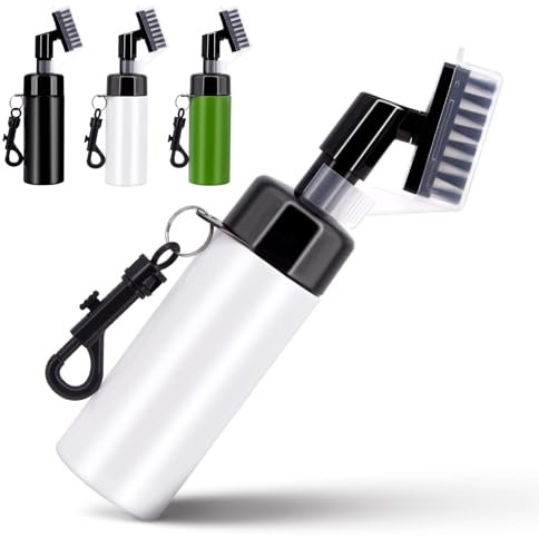 UoQo Brosse de nettoyage pour club de golf avec serviette de golf, brosse verte pour club de golf, kit de nettoyage professionnel pour balles de golf avec pulvérisateur d'eau intégré, accessoires de