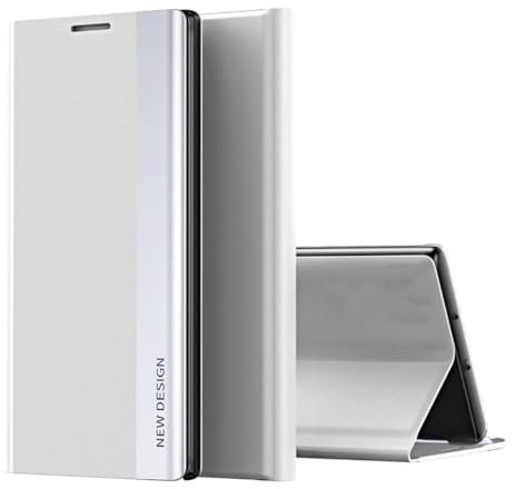 COQUE Étui pour Xiaomi Poco F6 Pro,Étui en cuir magnétique pour smartphone rabattable sur le côté droit,Coque de téléphone TPU antichoc pour Xiaomi Poco F6 Pro-Argent