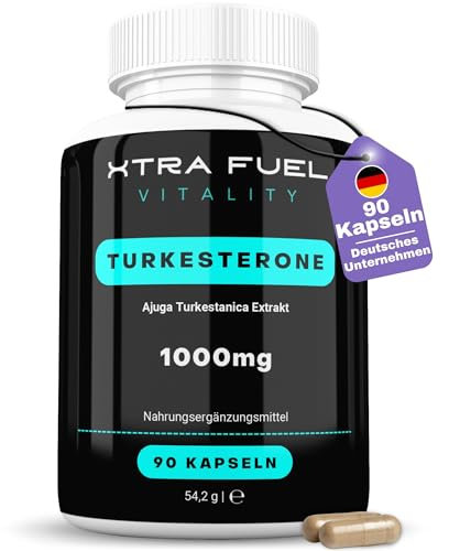 Premium Turk. Kapseln - 1000mg Tagesdosis - 90 Kapseln (hochdosiert) - Natürliches & laborgeprüftes Extrakt (10:1 Formel) - Beliebt bei Bodybuilding und Kraftsport - Vegan + ohne Zusatzstoffe