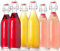 KWARE 6PCS 1L Glass Bottles with Swing Top Brewing Bottles Airtight Preserve Bottles for Home Brewing Oil Vinegar Beer Wine Cider Soda 1000ML/35oz (CLEAR, 1000ML)