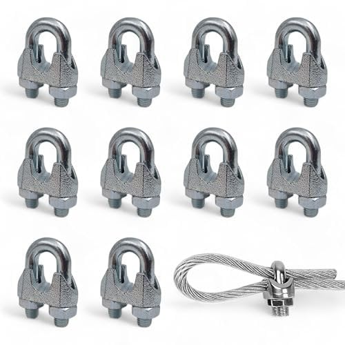 10 Pcs 12mm Wire Rope Grips Steel Cable Grip Clamp U Bolt Galvanized