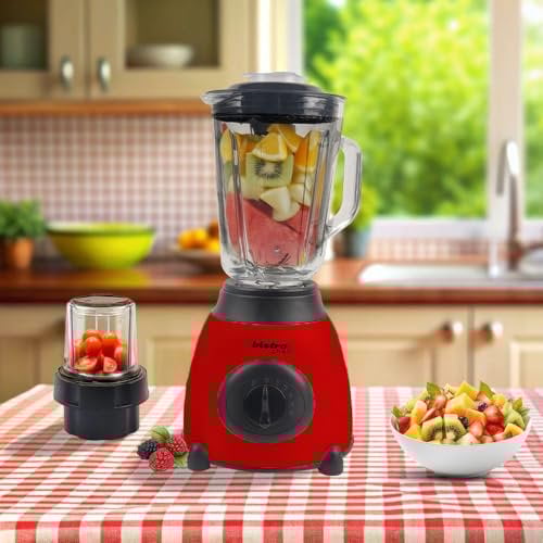 Bistro Chef Ice Nuts Crushing Mixer Blender, 2 in 1 Professional Handheld Blender 850W for Ice Crusher, Smoothie Maker, Fruit Juice, Milkshake (Red, Pack of 1 Pc)
