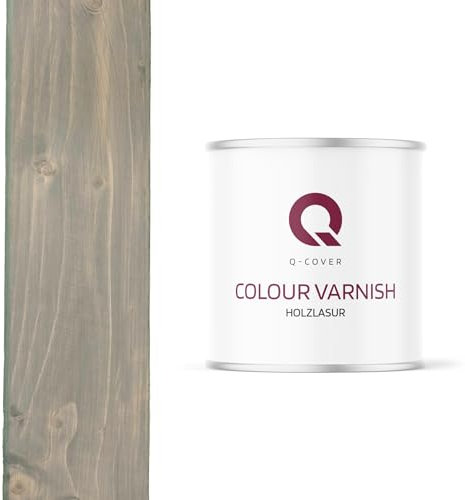 Q-Cover Holzlasur Dunkelgrau 7046, 2.5L (ca.13m²-1 Anstrich) Seidenmatt Holzschutz Holzschutzlasur Lasur Wasserbasierte Innen Außen Lasur Abperleffekt Für Holz