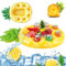 Ananas Poolbar, Aufblasbarer Getränkehalter Schwimmender, 2in1-Getränke und Snackhalter Poolbar 7 Löcher Große Kapazität Untersetzer, für Party Pool Strand Mottoparty, Flaschenhalter Sommer Schwimmbad
