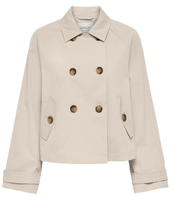 ONLY Damen Trenchcoat 1 | Langarm, Kurz, Outdoor, Bei max. 30 grad waschen