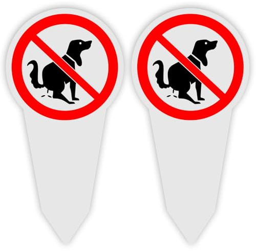 2 Pièces Panneau D'Avertissement pour Chien 30 X 15 cm, Panneau de Toilettes pour Chien, Déjection Canine Interdite PVC, pour les Entrées de Maison, les Parcs et les Pelouses
