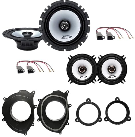 Kit de 4 enceintes Alpine SXE-1725S + SXE-1325S pour Renault Clio IV de 2013 à 2021 + 4 supports avant + arrière + 4 connecteurs