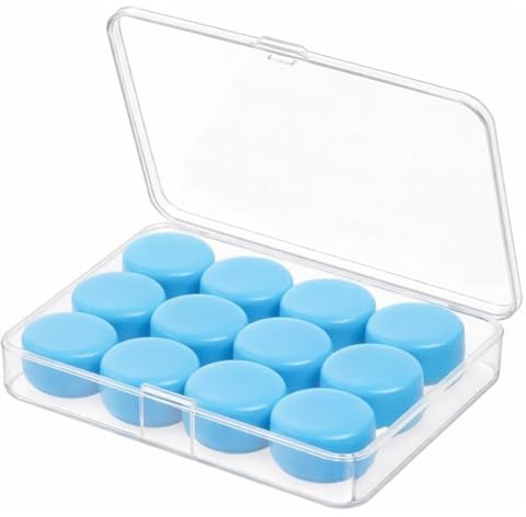 12 Pezzi Tappi Orecchie Piscina in Silicone Modellabile, Tappi per le Orecchie Impermeabili e Riutilizzabili per Nuoto, Doccia, Dormire e Studio, Protezione Udito Morbida e Confortevole, Blu