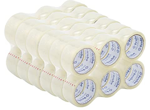 9Cube 36 Clear Packing Tape, Strong Thick Secure Water Resistant, For Carton Moving Home Parcel Packaging Shipping Postage, House Adhesive Cardboard Wrapping Sellotape, General Purpose Transparent