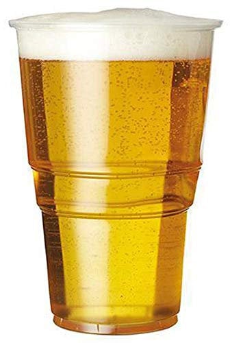 We Can Source It Ltd – 300 x Clear Strong Plastic Full Pint Cups - 20oz Disposable Beer Glasses Tumblers – 570ml BPA-Free Plastic Cocktail Glasses with CE Marking – Recyclable Tumblers for Parties