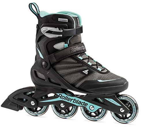Rollerblade Zetrablade Damen Erwachsene Fitness Inlineskate, Schwarz/Hellblau, US Damen 9
