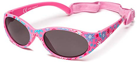 Kiddus Lunettes de Soleil pour Garçons et Filles. Entre 2 et 6 ans. Gomme Super Flexible avec Bande Élastique Réglable. 100% Protection Solaire UV400. Multicolore (24 Fleurs)