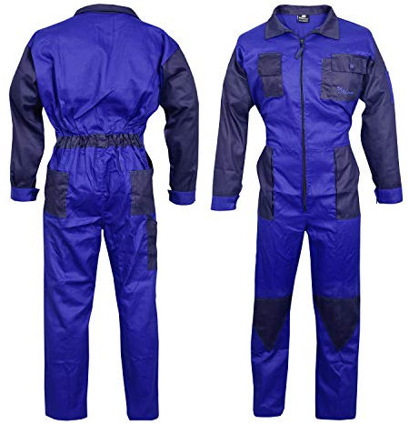 NORMAN Royal Blue Men's Coveralls Boiler Suit Overalls for Warehouse Garages Workers Mechanics (3XL)
