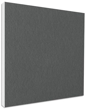 platino24 Akustikpaneele 1 Element Colore Quadrat 55 x 55 cm Granitgrau I Schallabsorber aus Basotect ® G+ mit Akustikfilz I Schalldämmung Wand & Decke I Akustikelemente Wandpaneel
