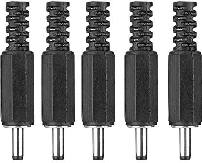 5 pcs DC Power Plug Mâle DC Power Plug Jack Coaxial Connecteur Adaptateur avec 5.1 Canal et Audio Hi-FI Conception structurelle différente 1.3mm x 3.5mm