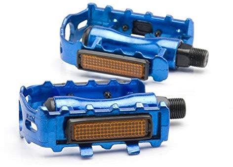 VOANZO Mountain Bike Pedals 1 Pair Aluminum Alloy Folding Bike Bicycle Pedals Outdoor Cycling Accessory (Blue)