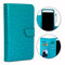 Etui Housse Folio pour Samsung Galaxy A12 Format Portefeuille en éco-Cuir avec Double clapet intérieur Porte Cartes, Fermeture magnétique et surpiqures Apparentes - Bleu Turquoise