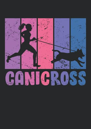 Notizbuch A5 dotted, gepunktet mit Softcover Design: Canicross Running mit Hund Laufen Läufer Vintage Hundesport: 120 dotted (Punktgitter) DIN A5 Seiten