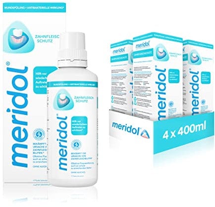 meridol Mundspülung 4x400ml - antibakterieller Effekt für gesunde Zähne & Zahnfleisch, ohne Alkohol