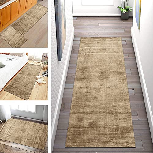 SGLGSTORE Teppich Läufer Flur rutschfest Vintage Abstrakt, Modern Korridor Teppichläufer Waschbar Schlafzimmer Wohnzimmer Küchenläufer Polyester Küchenbodenmatte Breite 60cm/ 70cm/ 80cm/ 90cm/ 100cm