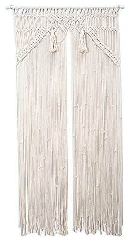 Ricemru Makramee Wandbehang Gross 150cm Lang Makramee Vorhang 80 cm Breit Türvorhang Boho Wandkunst Wanddeko Makramee Groß Handgewebte Trennvorhang für Schlafzimmer Wohnzimmer