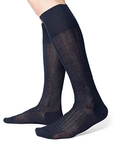 Ciocca Calze Uomo lunghe sanitarie in 100% Cotone Filo di Scozia, senza elastico - per diabetici - 3/6 paia - Made in Italy - Tre taglie [349_085_125_3]